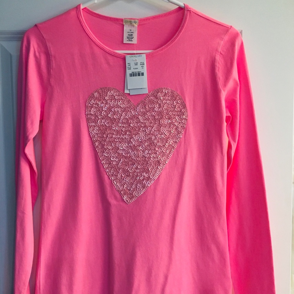 NWT J Crew Crewcuts Girls Pink Sequin Shirt